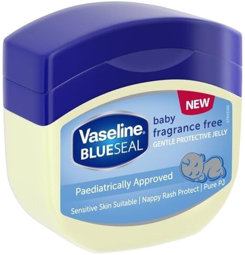Vaseline Blue Seal Baby Fragrance Free Petroleum Jelly 250ml Gentle Moisturizer for Sensitive Skin Nappy Rash Relief Daily Baby Skincare