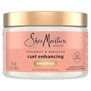 SheaMoisture Smoothie Curl Enhancing Cream Coconut and Hibiscus, 12 oz