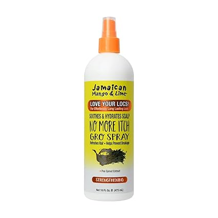 Jamaican Mango & Lime No More Itch Spray – Soothing Scalp Regular Relief for Locs, Braids, Twists & Protective Styles – 16 oz