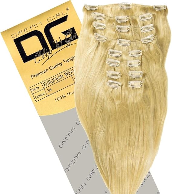 Dream Girl 18 inch Colour 24 Clip On Hair Extensions