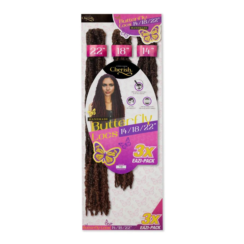 Cherish Butterfly Locs 14”/18”/22” Crochet Hair - Value Pack - color T27