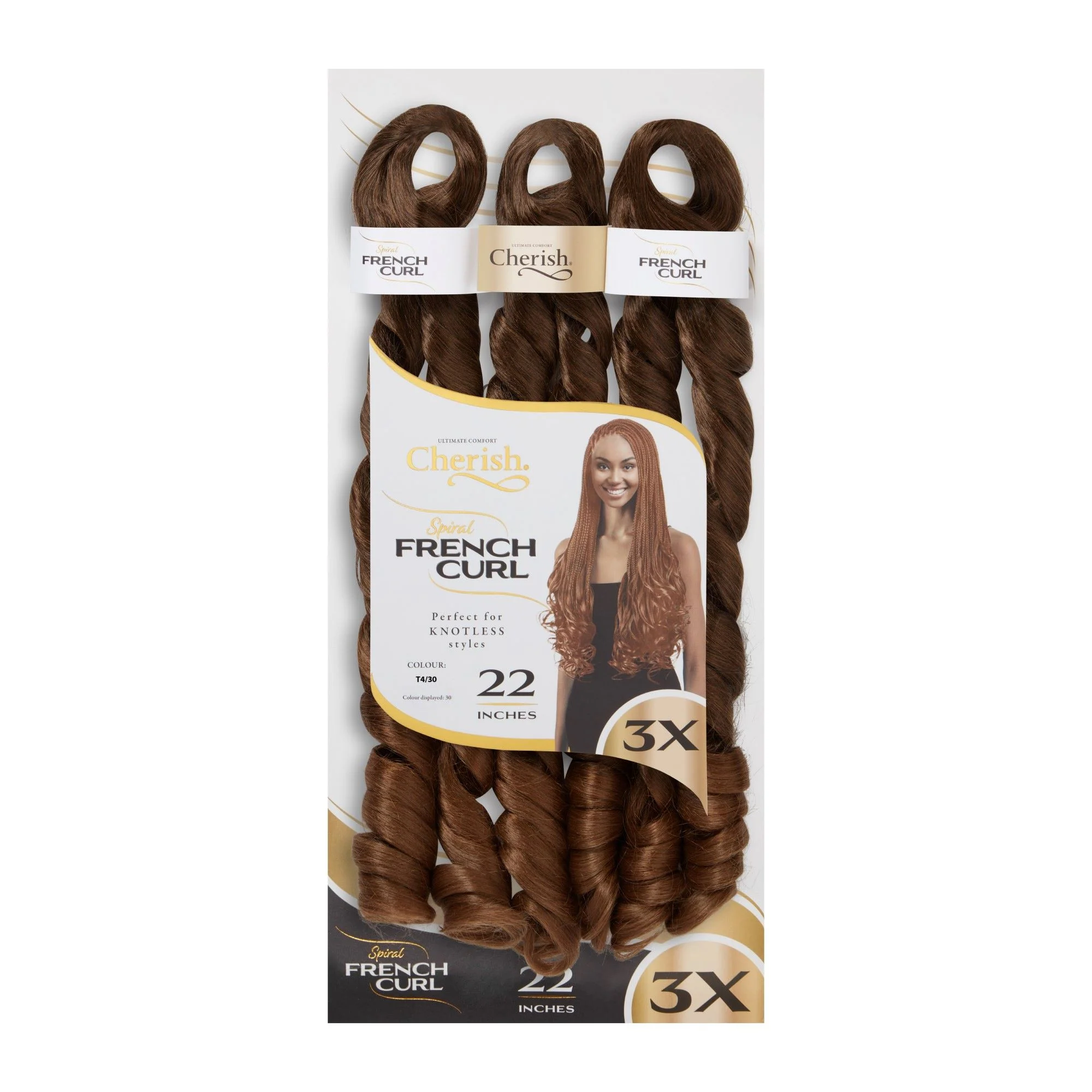 Cherish Spiral French Curl – 22” – 3X Value Pack - T4/30