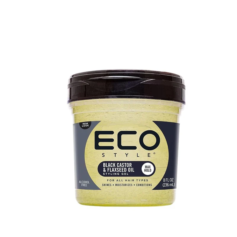 Eco Style, Styling Gel, Max Hold, All Hair Types, Black Castor & Flaxseed Oil, 16 oz (454 g)